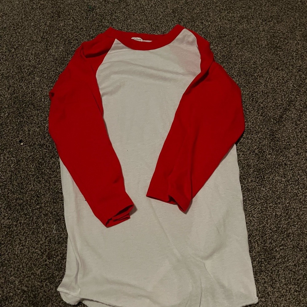 red baseball tee